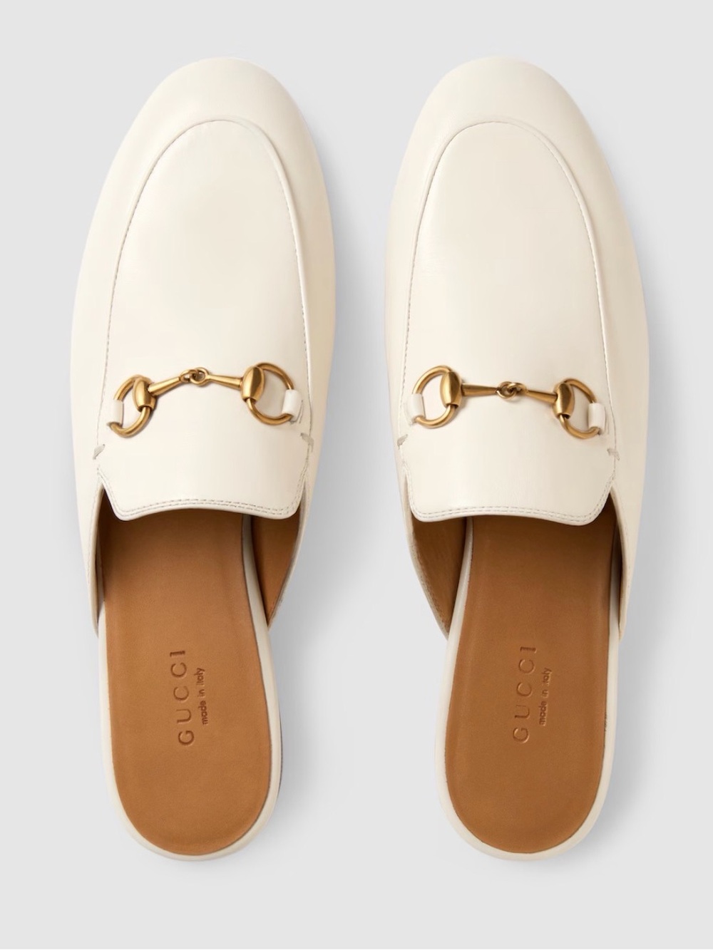 Gucci Princeton Women’s White Leather Horsebit Mule